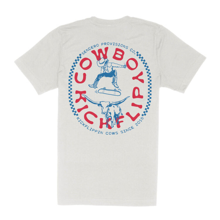 Sendero Provisions Co. Cowboy Kickflip T-Shirt | Vintage White