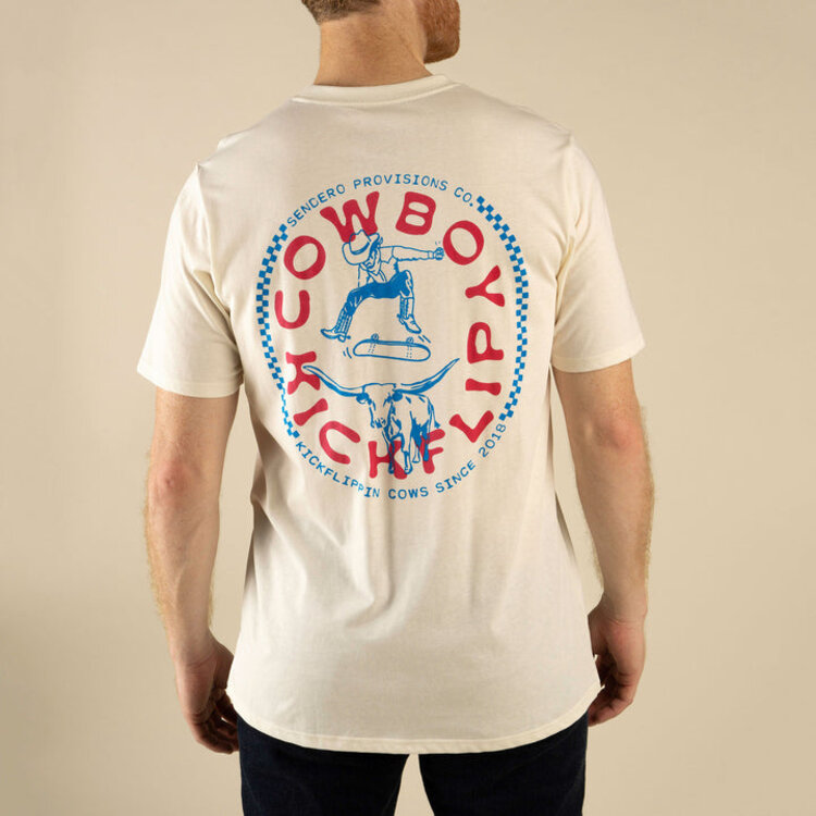 Sendero Provisions Co. Sendero Cowboy Kickflip T-Shirt | Vintage White