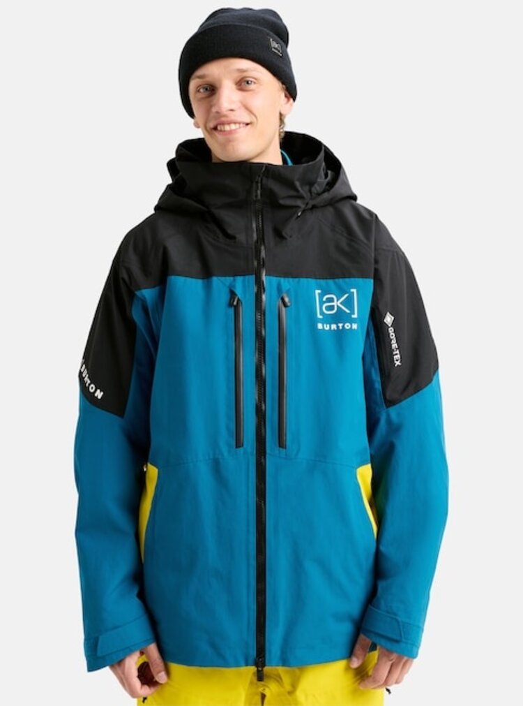 Burton Men's [ak] Swash Gore'Tex 2L Jacket | True Black / Blue Teal / Atomic Yellow