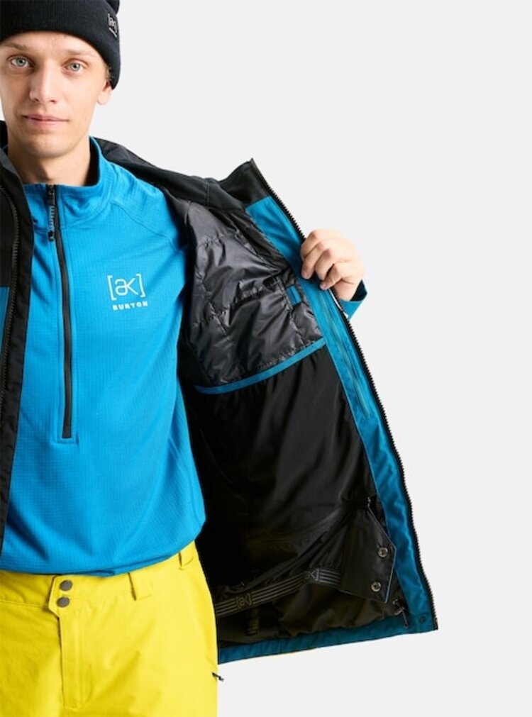 Burton Men's [ak] Swash Gore'Tex 2L Jacket | True Black / Blue Teal / Atomic Yellow