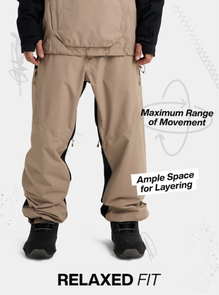 Burton Men's Reserve 2L Relaxed Bib Pants | Summit Taupe/True Black