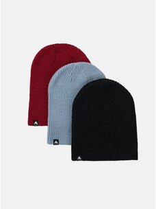 Burton Kids' Recycled Dnd Beanie (3 Pack) | True Black/Dusty Blue/Deep Red