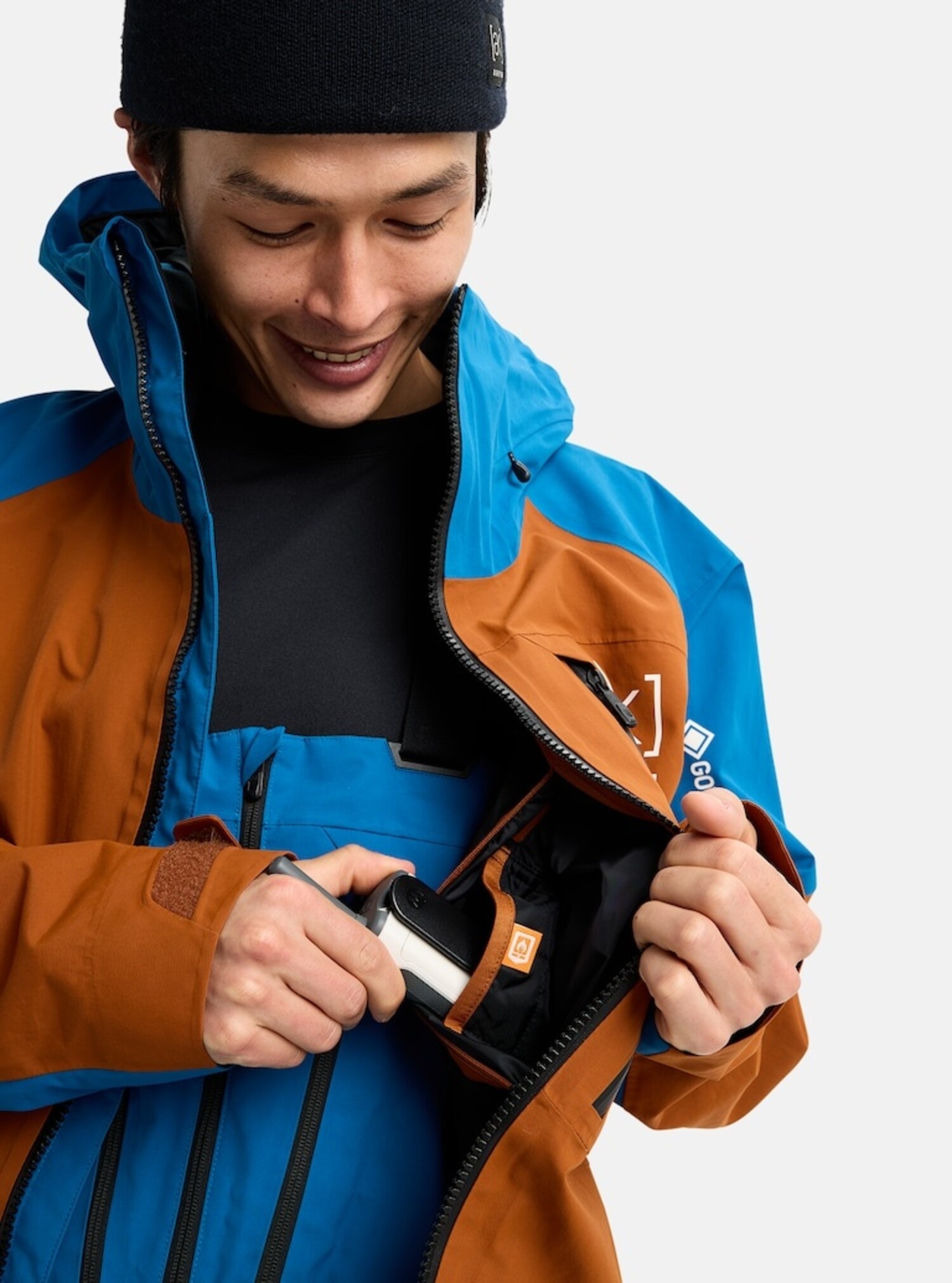 Burton Men's [Ak] Cyclic Gore‑Tex 2L Jacket | Chestnut Brown/Blue