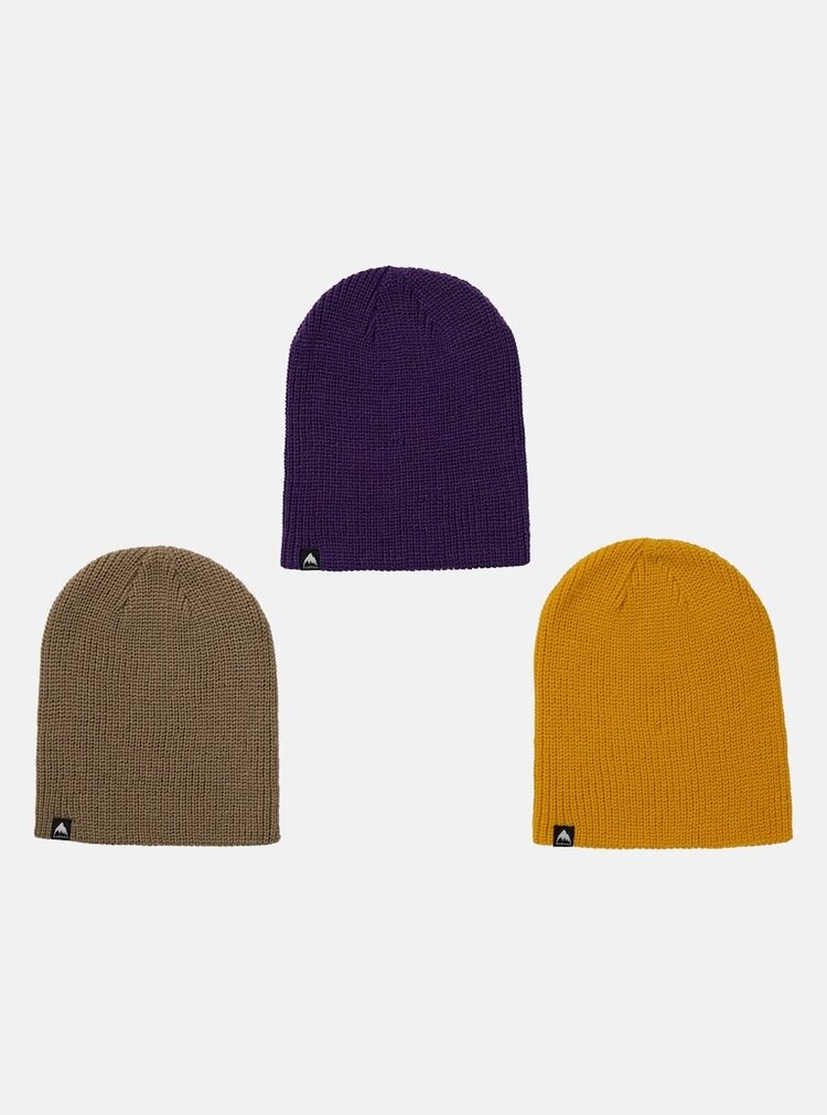 Burton Kids' Recycled Dnd Beanie (3 Pack) | Summit Taupe/Goldenrod/Imperial Purple