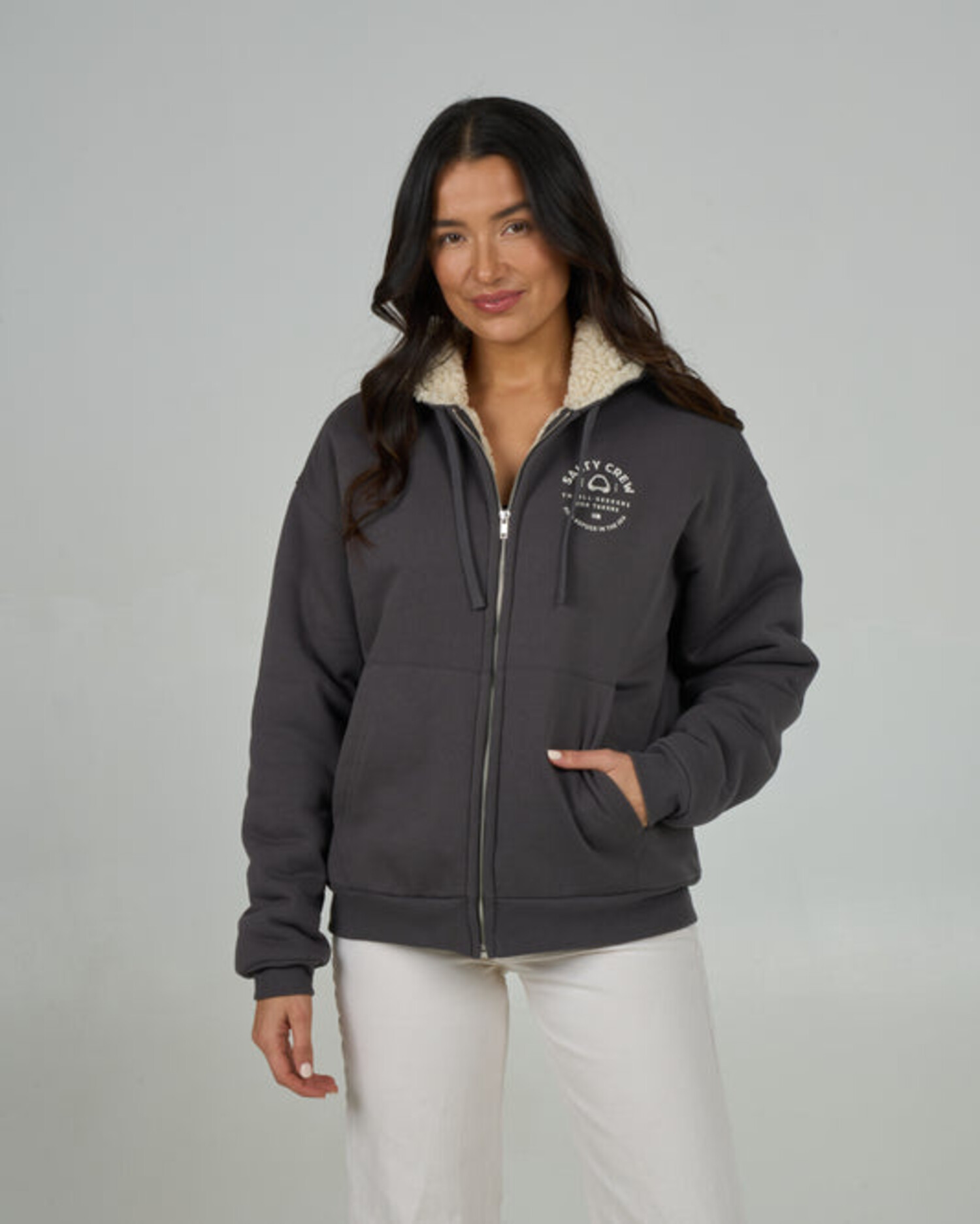 Salty Crew Chompers Zip Hoody | Charcoal - The Choice Shop