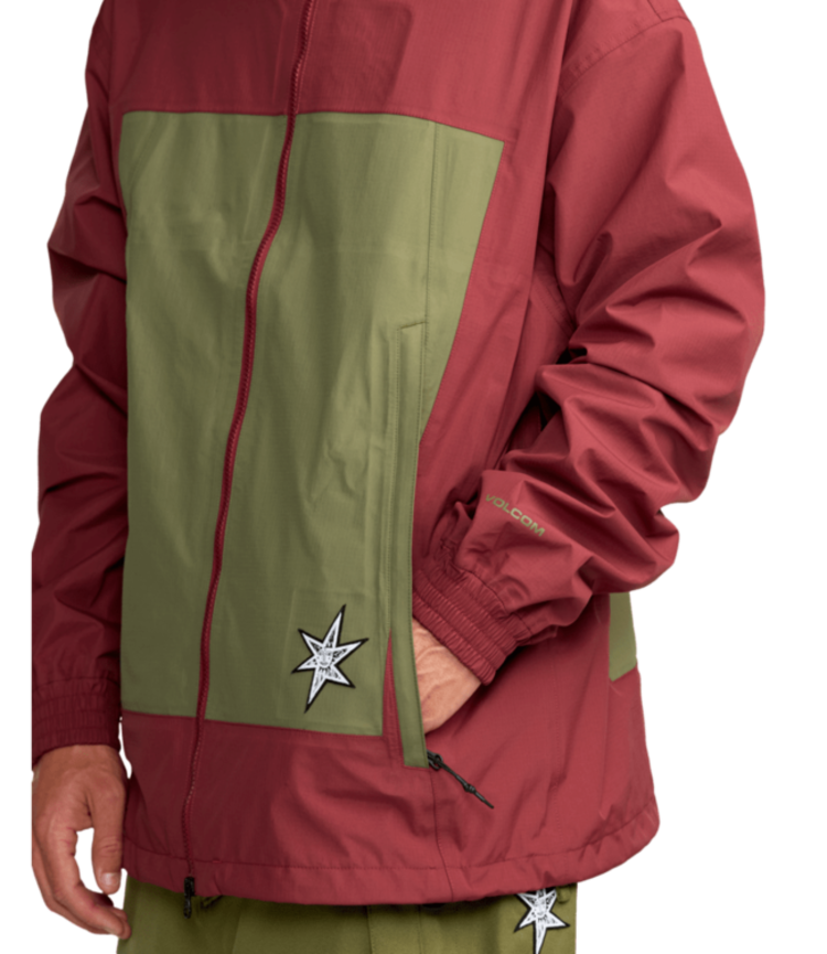 Volcom Men's Arthur 3L Jacket | Burnt Red