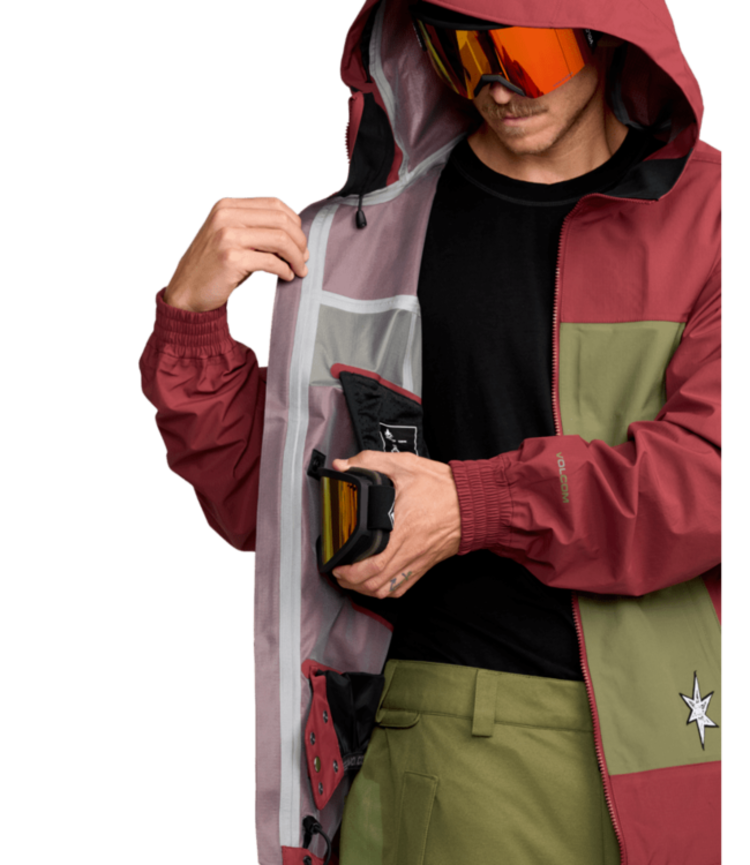 Volcom Men's Arthur 3L Jacket | Burnt Red