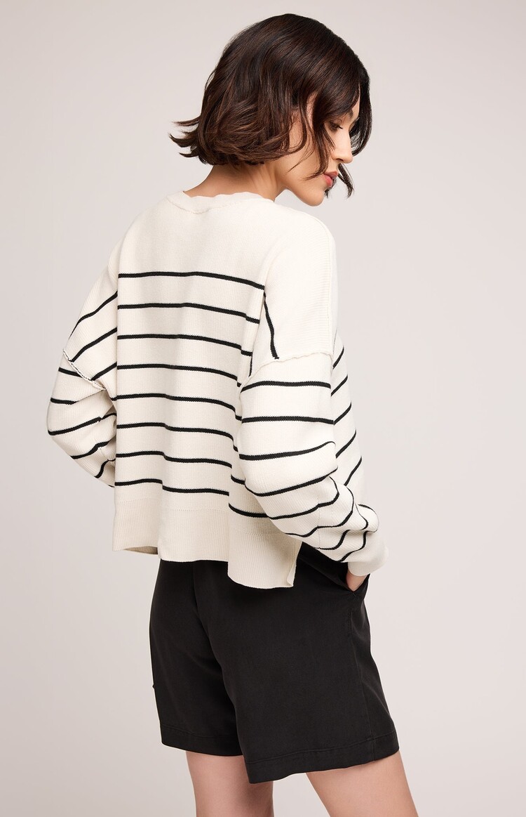 Gentle Fawn Echo Pullover Sweater | Black Stripe