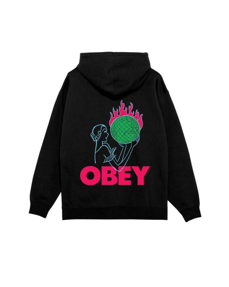 Obey World In Flames Hood | Black