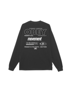 Obey Persistent Movement Long Sleeve Tee | Pigment True Vintage Black