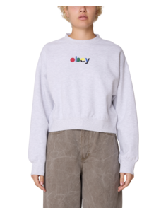 Obey Blocks Cropped Crew | Ash Grey