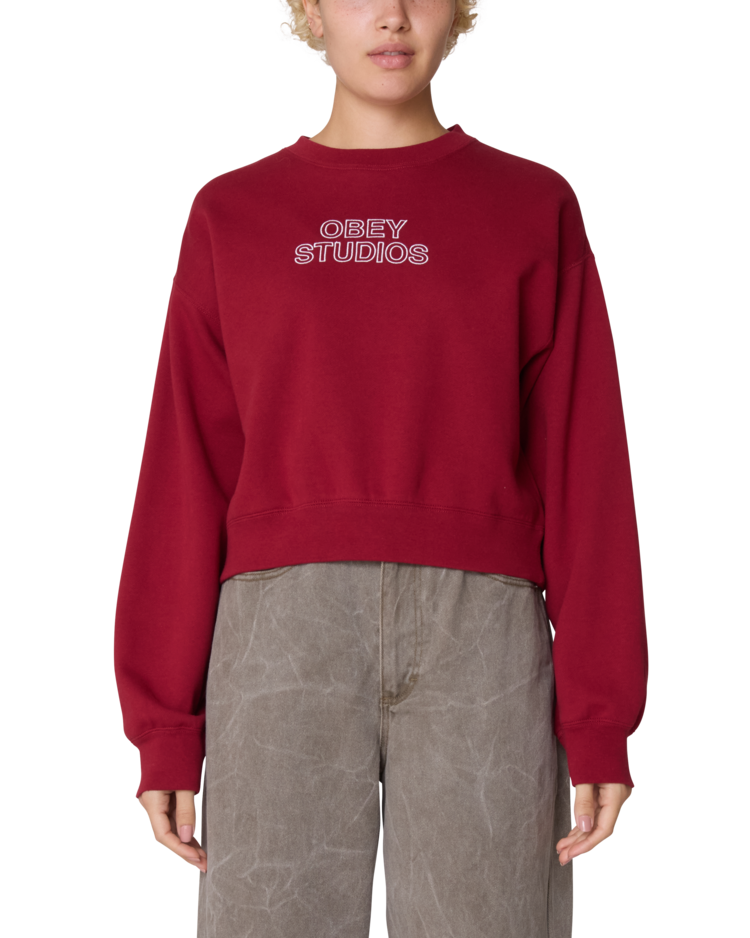 Obey Studios Cropped Crew | Rhubarb