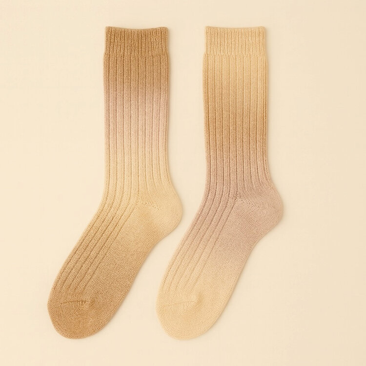 Pika & Bear Pika & Bear Garcia Tie-Dyed Ribbed Crew Sock | Lychee