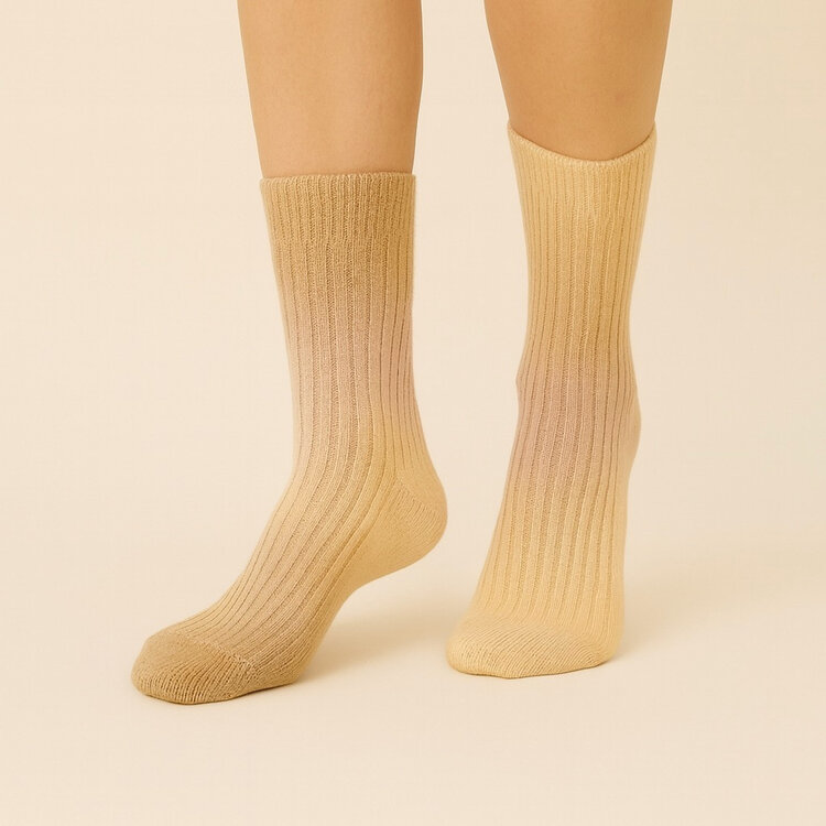 Pika & Bear Garcia Tie-Dyed Ribbed Crew Sock | Lychee