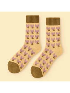 Pika & Bear Pika & Bear Kalila Double Heart Pattern Crew Sock