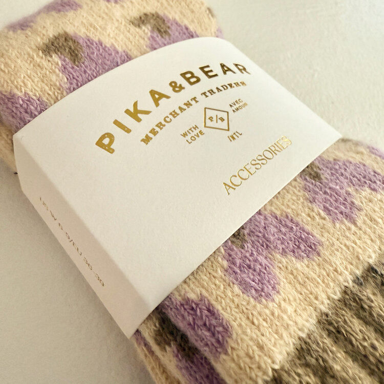 Pika & Bear Pika & Bear Kalila Double Heart Pattern Crew Sock