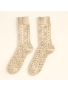 Pika & Bear Pika & Bear Sybil Cable Knit Crew Sock | Oatmeal
