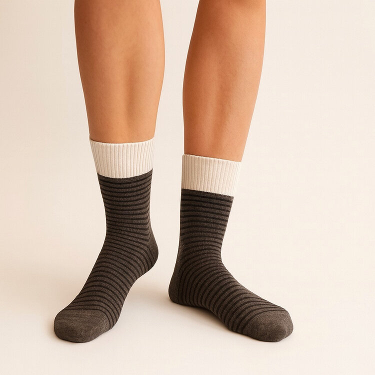 Pika & Bear Pika & Bear Cousteau Striped Crew Socks | Caspian Palette (2 Pack)