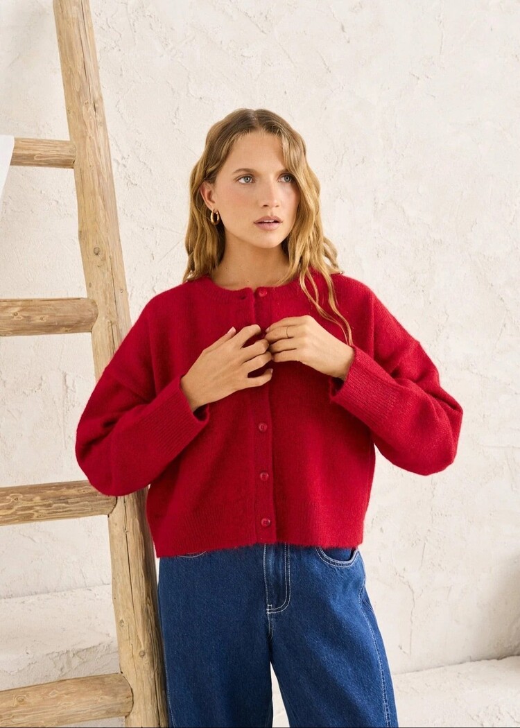 Rhythm Rhythm Estelle Fluffy Cardigan | Chilli