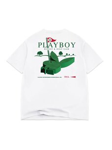 Color Bars Playboy Bunny Hills Tee | White