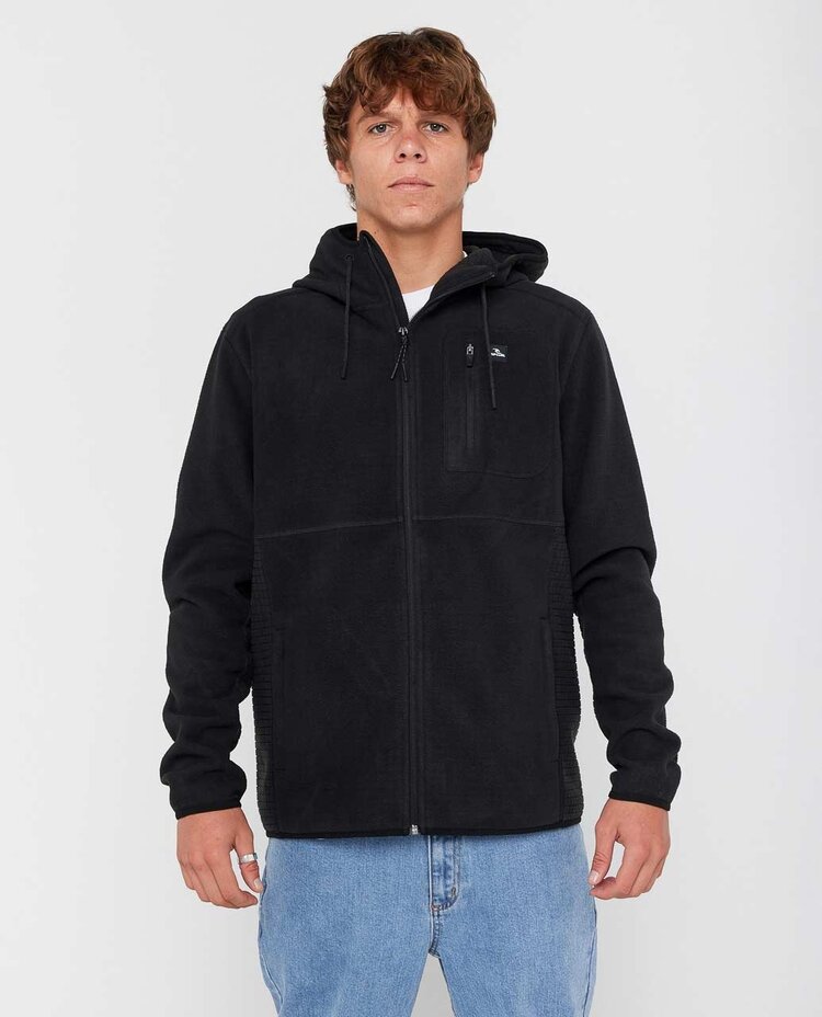 Rip Curl Departed Polar Fleece Zip Thru | Black