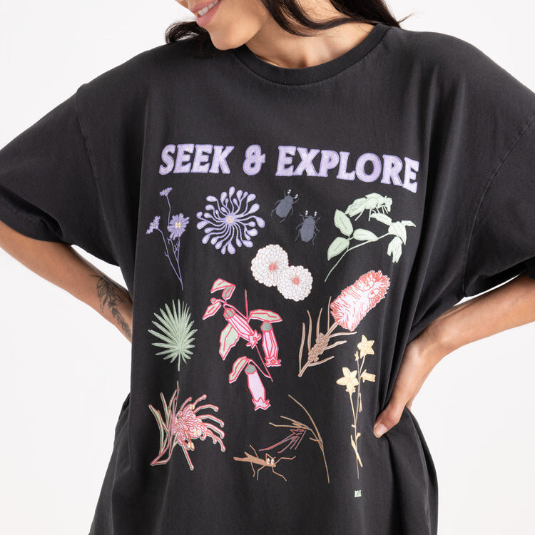 Roark Roark Foraged Oversized Tee | Faded Black