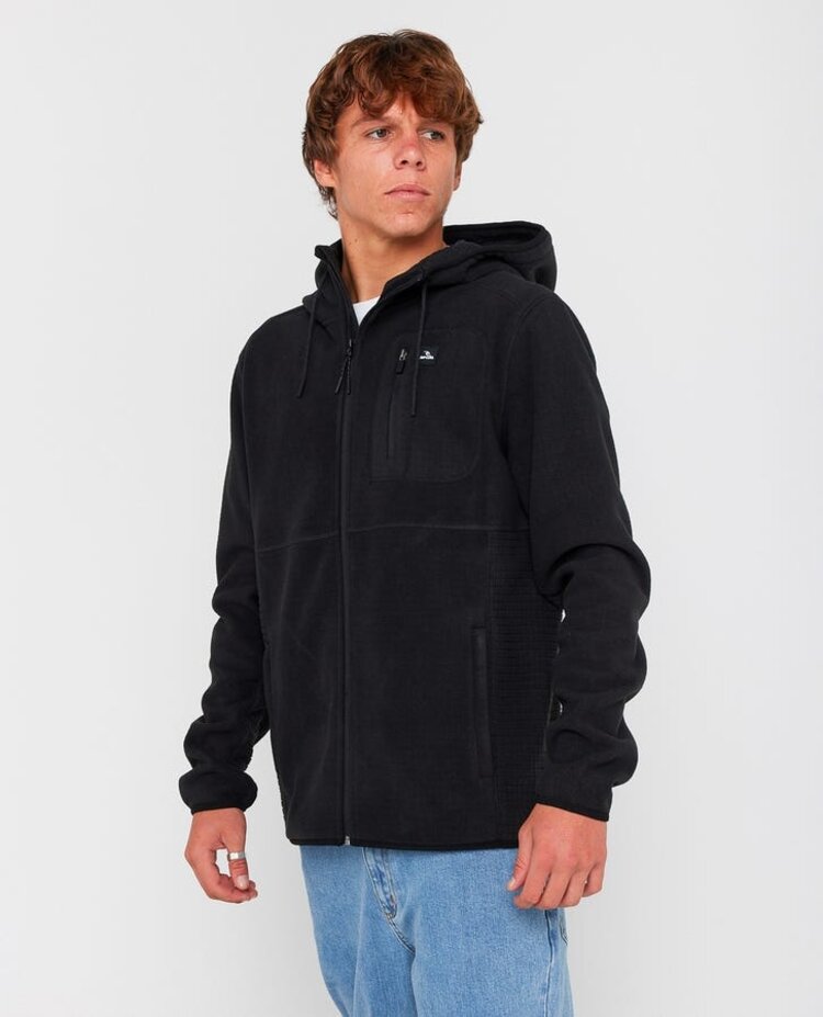 Rip Curl Departed Polar Fleece Zip Thru | Black