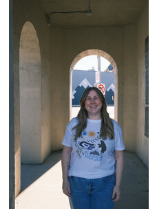 The Choice Shop Ladies Collage Tee | White