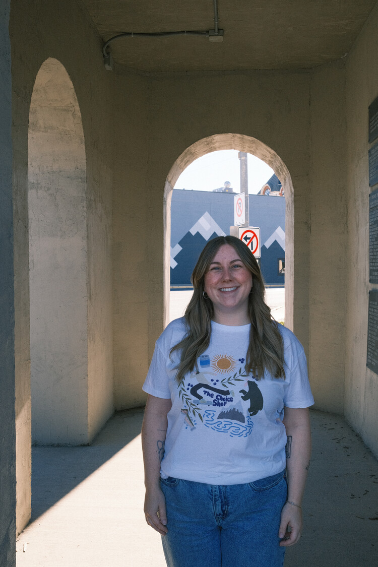 The Choice Shop Ladies Collage Tee | White