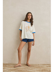 Rhythm Rhythm Sunrise Seashell Ringer Tee | White