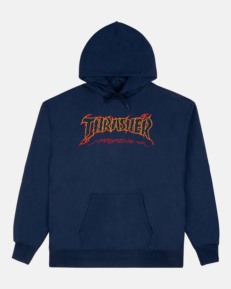 Thrasher Cracked By Exteenager Hoodie | Navy