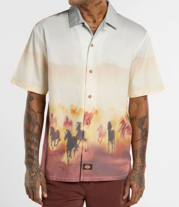 Dickies River Ranch Short Sleeve Shirt | Oak Buff