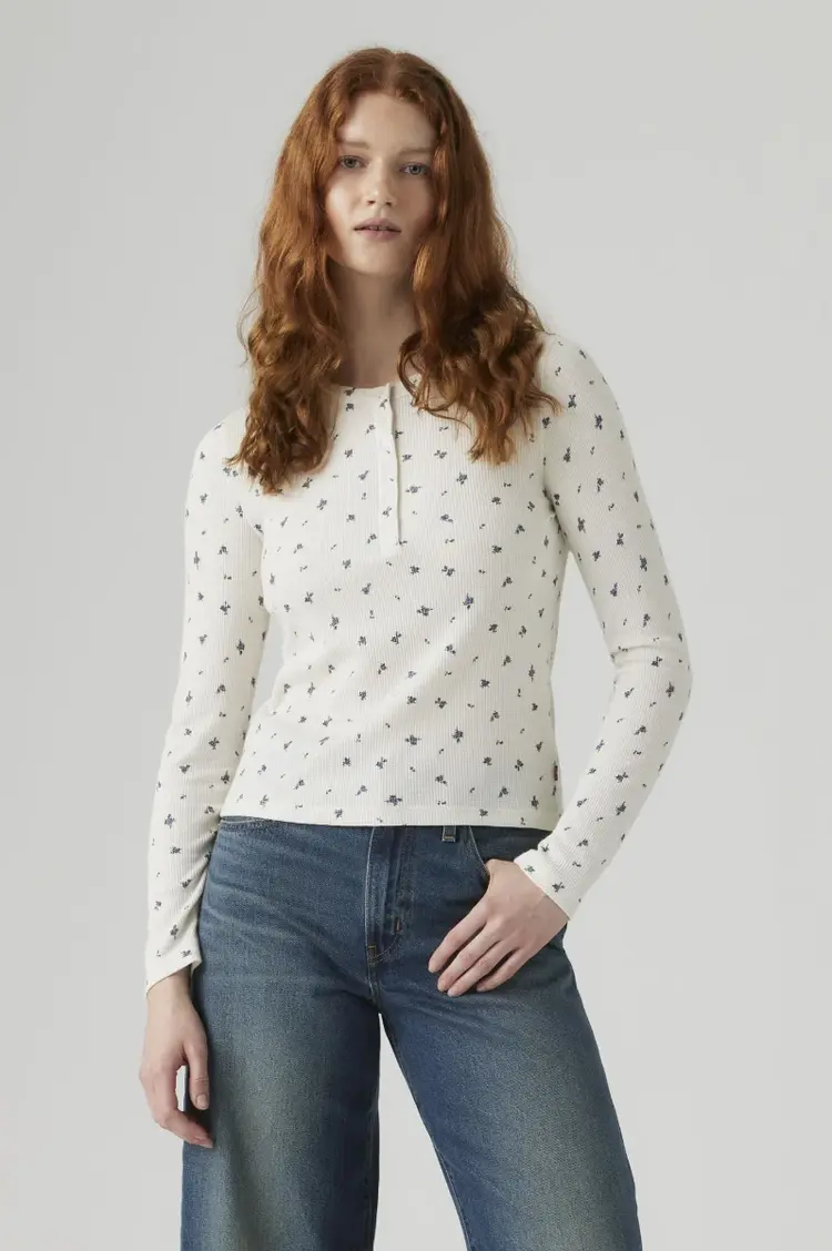 Levi's Dana Henley Curie Ditsy | Blue Indigo Print