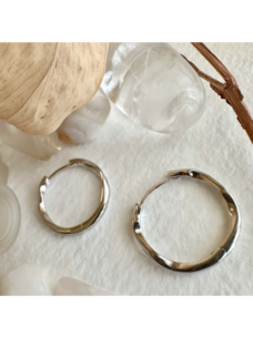 Pika & Bear Bialto Oblong Rhinestone Hoop Earrings | Silver