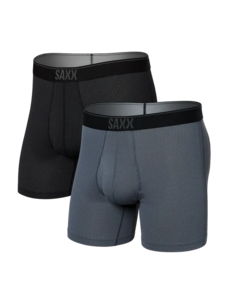 Saxx Saxx Quest Quick Dry Mesh Boxer Brief Fly 2Pk | Turbulence/Black II