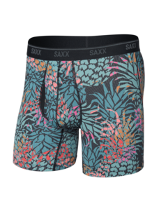 Saxx Quest Quick-Dry Mesh Boxer Brief Fly | Pineapple Patch-Multi