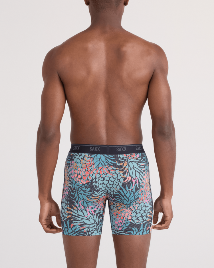 Saxx Quest Quick-Dry Mesh Boxer Brief Fly | Pineapple Patch-Multi