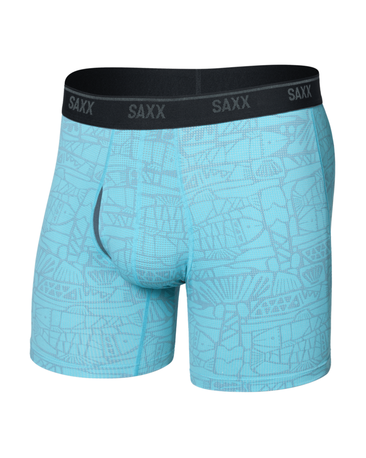 Saxx Quest Quick-Dry Mesh Boxer Brief Fly | Tile Fish-Sea Level