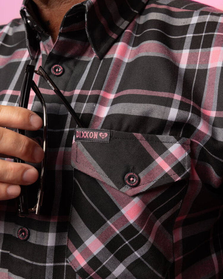 Dixxon Dixxon I Love Boobies Flannel | Black/Pink