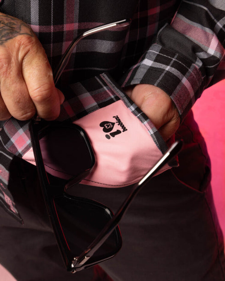 Dixxon Dixxon I Love Boobies Flannel | Black/Pink