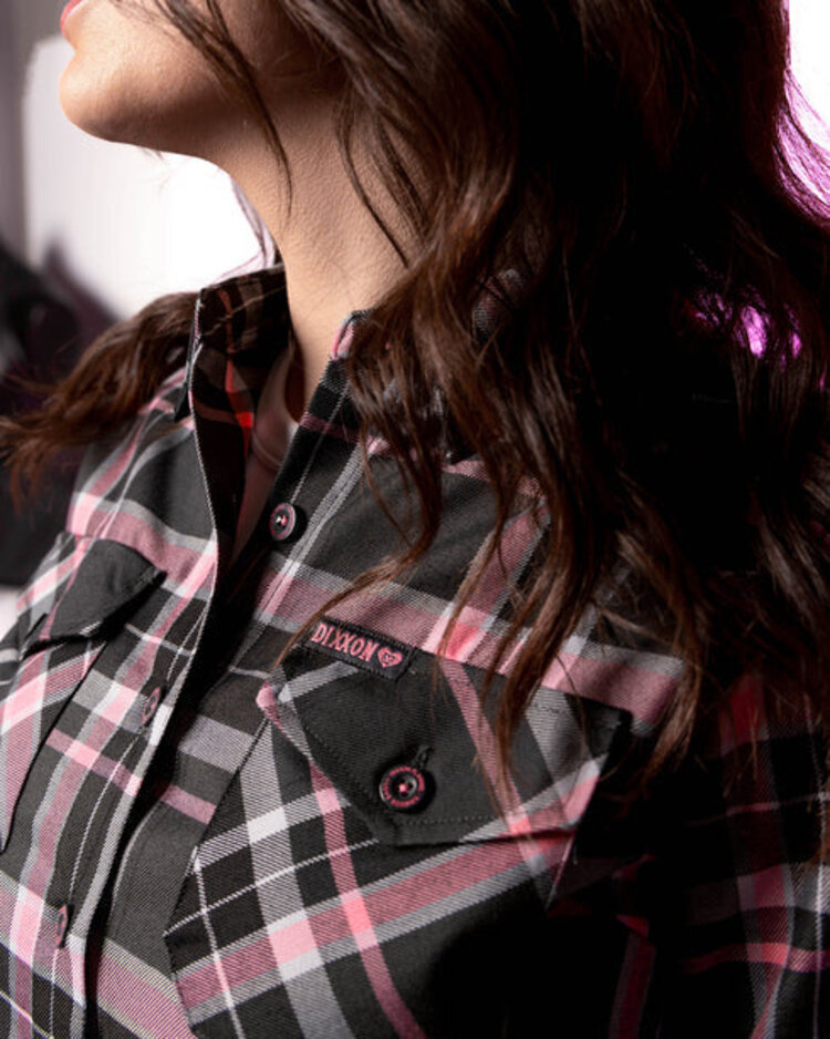 Dixxon Dixxon I Love Boobies Flannel Womens | Black/Pink