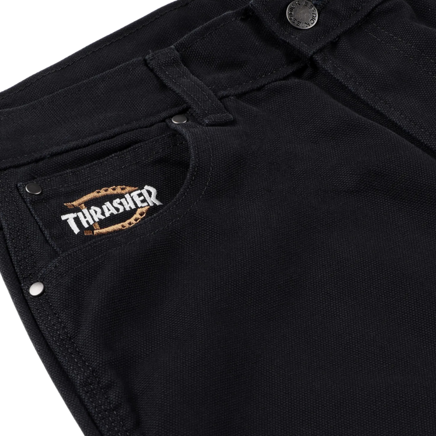 DICKIES & THRASHER DOUBLE KNEE PANT BLACK - The Choice Shop