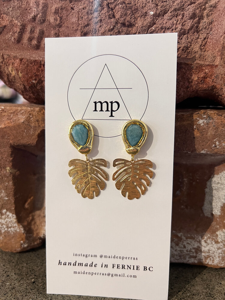 Maiden Perras Maiden Perras Amazonite Palm Earring | Gold