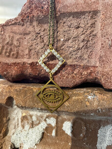 Maiden Perras Aquamarine Square Eye Necklace | Gold