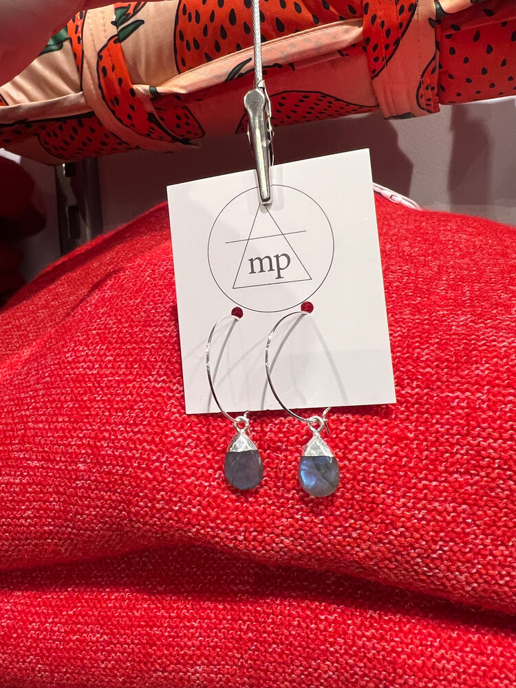 Maiden Perras Maiden Perras Labradorite Drop Hoops | Silver