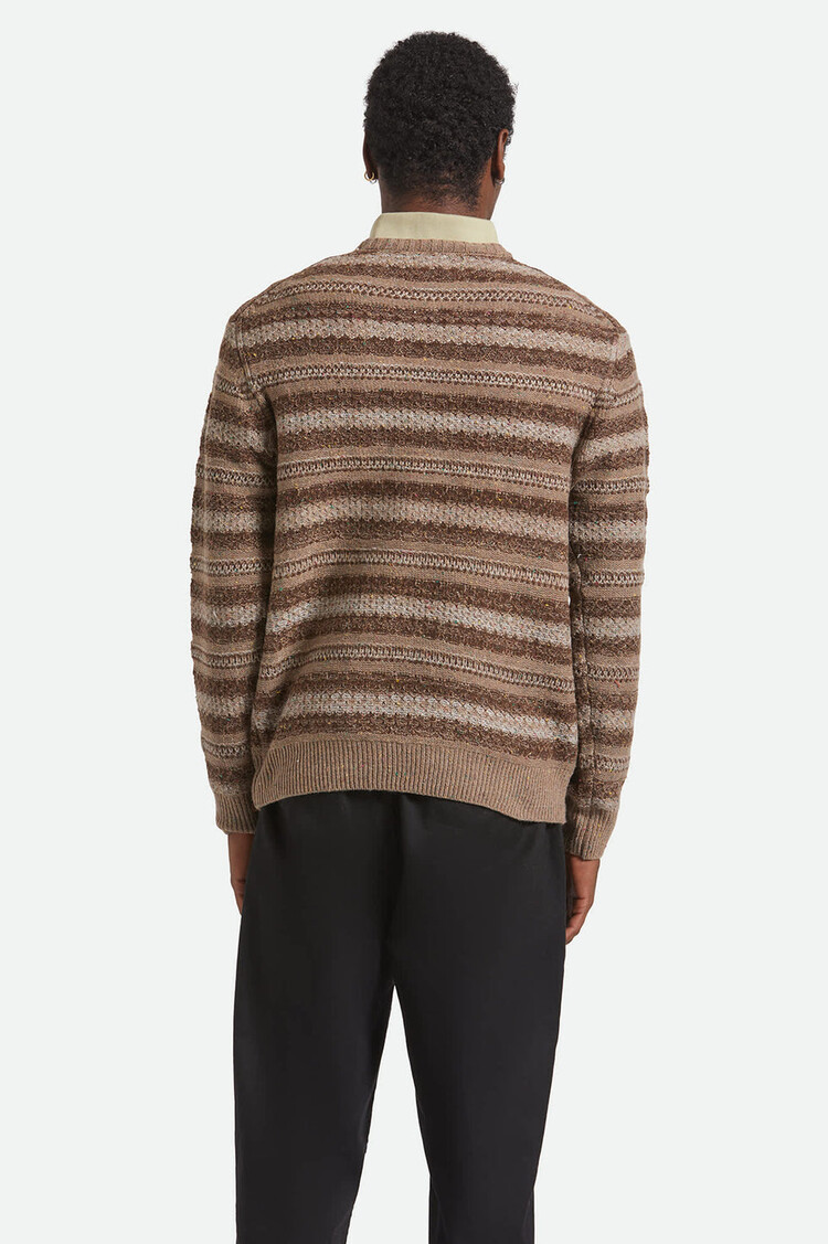 Brixton Brixton Midnight Crew Sweater | Multi Neutral Stripe