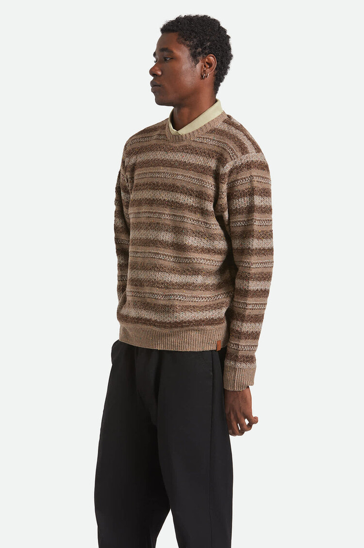 Brixton Brixton Midnight Crew Sweater | Multi Neutral Stripe