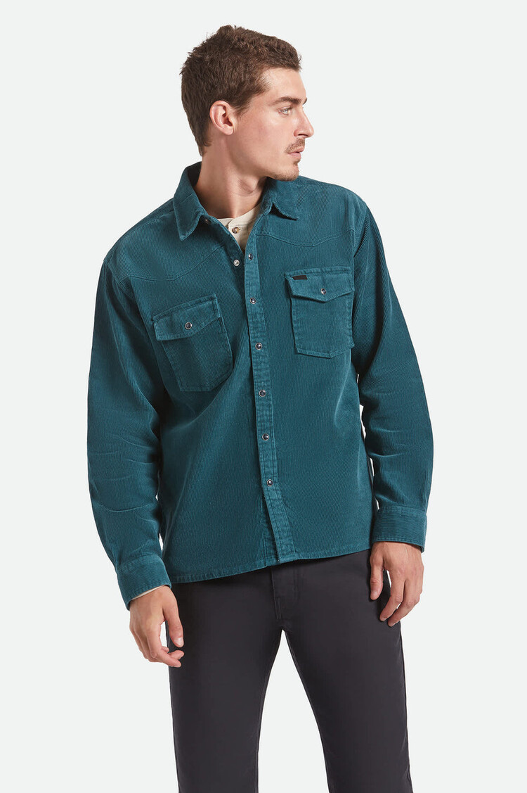 Brixton Brixton New West Relaxed Overshirt | Night Sage Corduroy