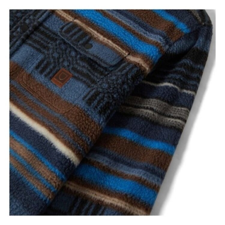 Brixton Brixton Bowery Arctic Stretch Fleece | Mood Indigo Blanket Stripe