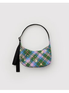 Baggu Baggu Small Nylon Crescent Bag | Green Star Plaid